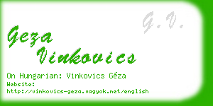 geza vinkovics business card