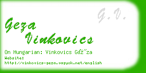 geza vinkovics business card